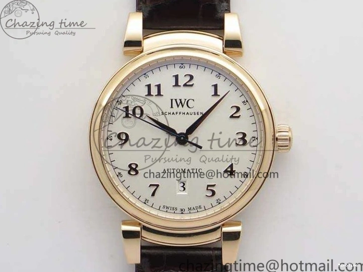 MIROTIME 1221 Neat Da Vinci IW356601 RG MKF 1:1 Best Edition White Dial On Brown Leather Strap A 7230